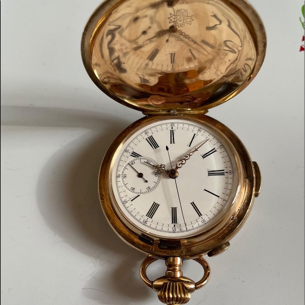 Le Phare Gold Antique Repeating Pocket Watch